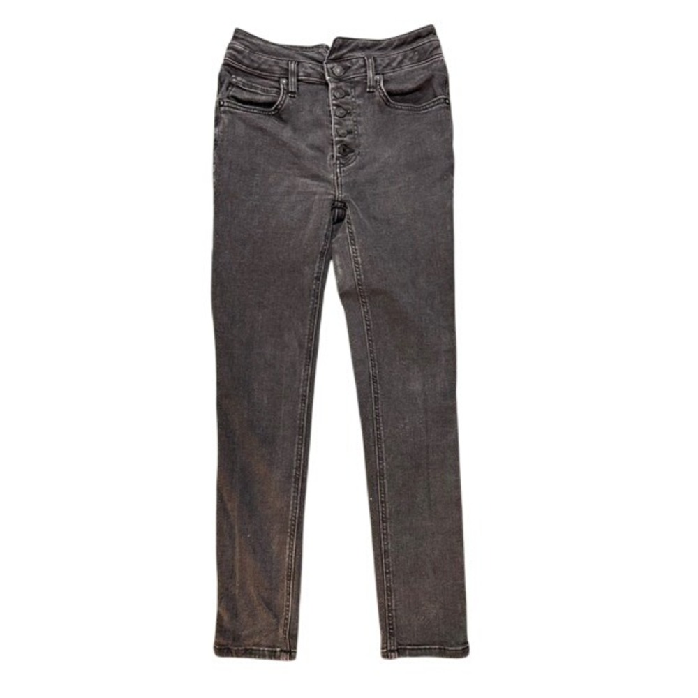 We The Free Free People Skinny Jeans Faded Black Button Fly High Rise Size 27